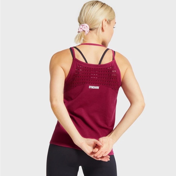 Brand new Gymshark Energy+ Seamless Loose Vest - Beet - Picture 2 of 12